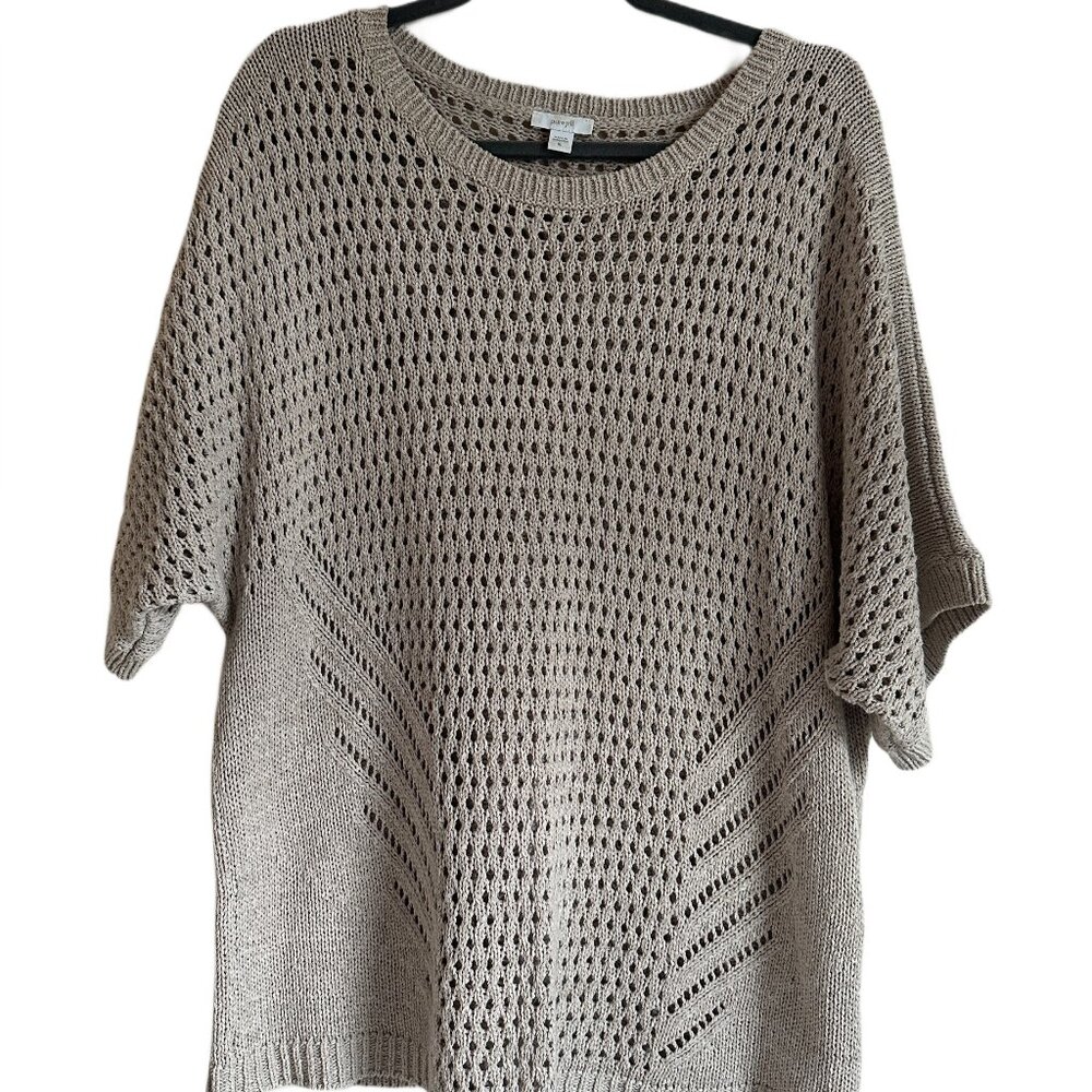 J.Jill Pure Jill Women’s Dolman Short Sleeve Open Knit Sweater sz XL